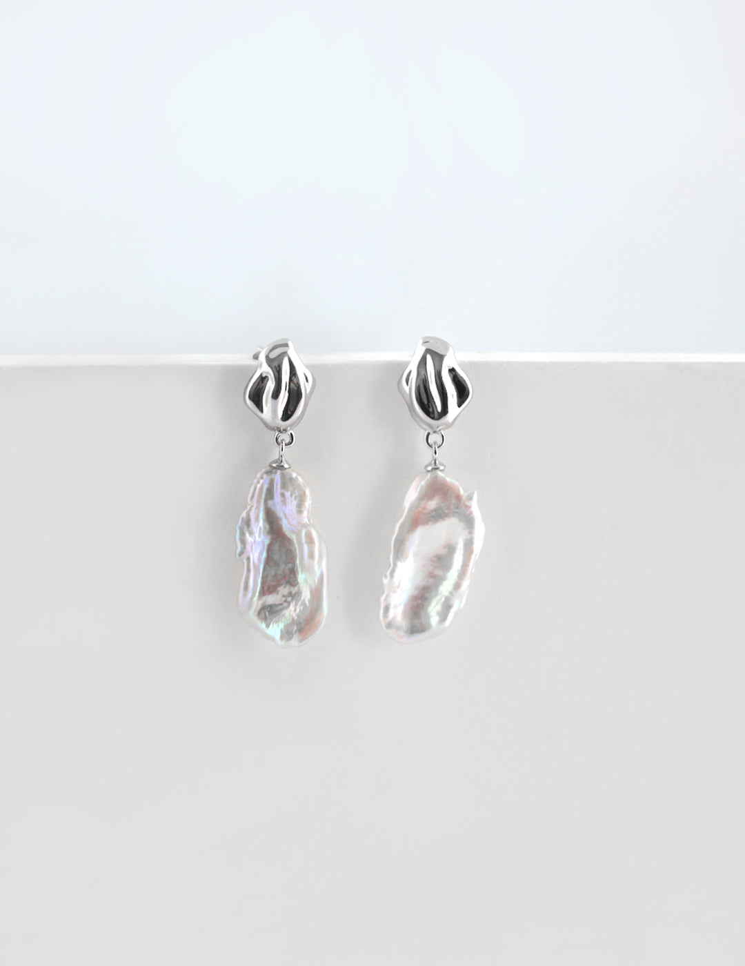 Baroque sterling silver pearl earrings_Ros'Choice Jewelry